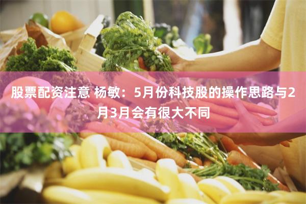 股票配资注意 杨敏：5月份科技股的操作思路与2月3月会有很大不同