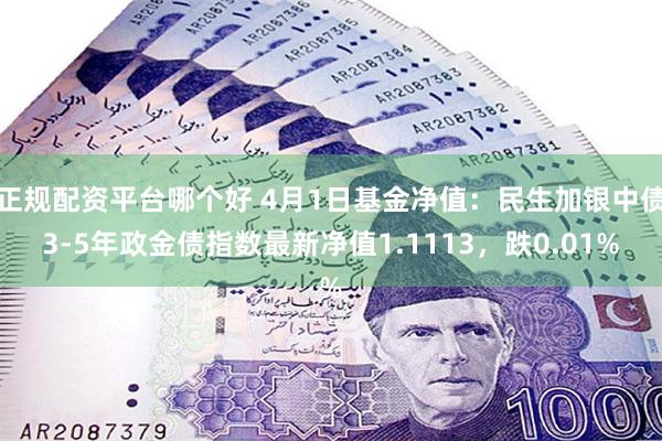 正规配资平台哪个好 4月1日基金净值：民生加银中债3-5年政金债指数最新净值1.1113，跌0.01%